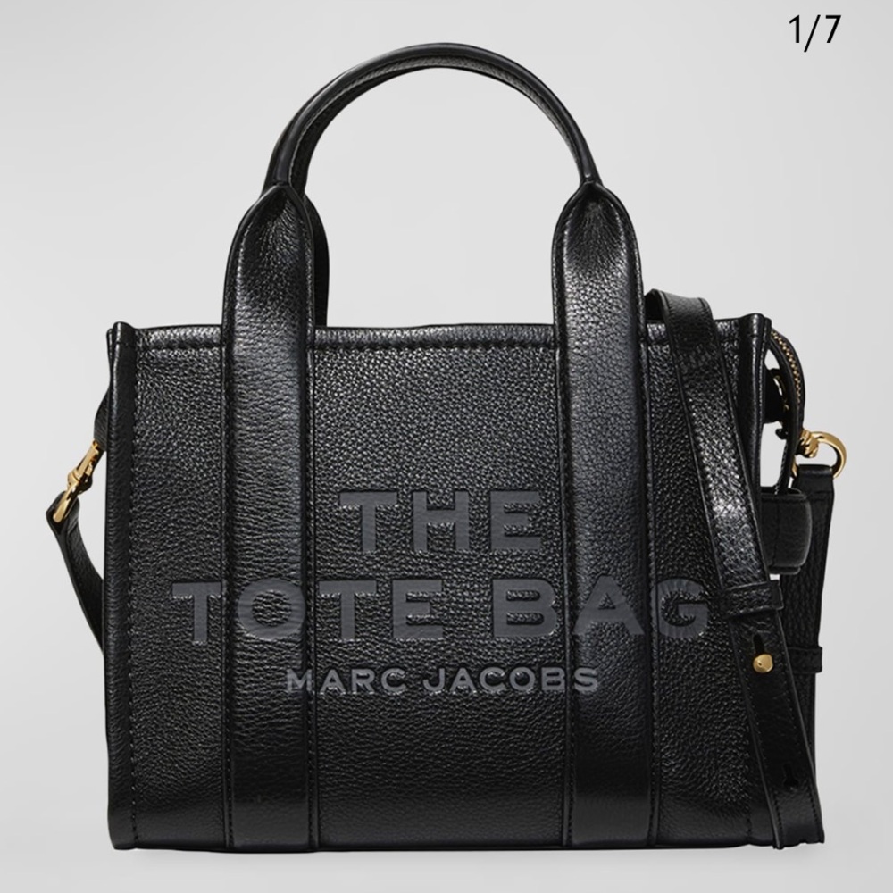 🆕 NWT Marc Jacobs MJ The Small Traveler Tote Black Leather Purse Bag Handbag